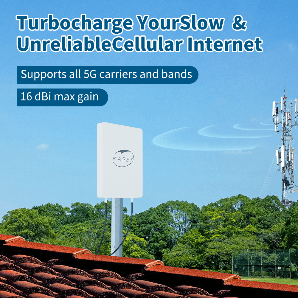 KASER 5G-Antenne, externes Panel Mimo N78, 3300–3800 MHz, Verstärkung bis zu 15 dBi, 10 m Kabel – V4