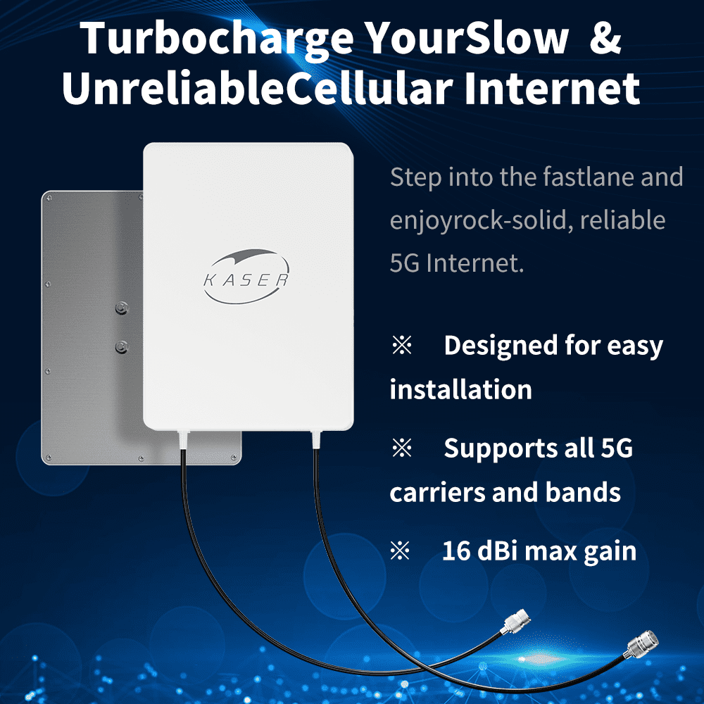 KASER 5G-Antenne, externes Panel Mimo N78, 3300–3800 MHz, Verstärkung bis zu 15 dBi, 10 m Kabel – V4
