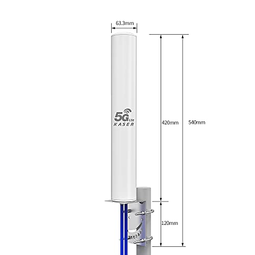 KASER 5G 4G LTE Externe Antenne Mimo Omnidirektional 698-2700/3300-3800 MHz Verstärkung bis zu 12 dBi 10M Kabel