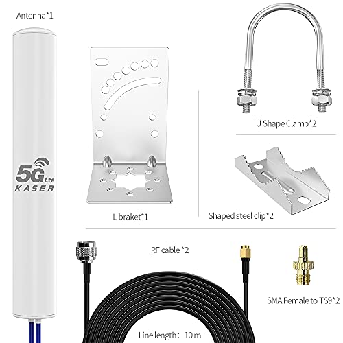 KASER 5G 4G LTE Externe Antenne Mimo Omnidirektional 698-2700/3300-3800 MHz Verstärkung bis zu 12 dBi 10M Kabel