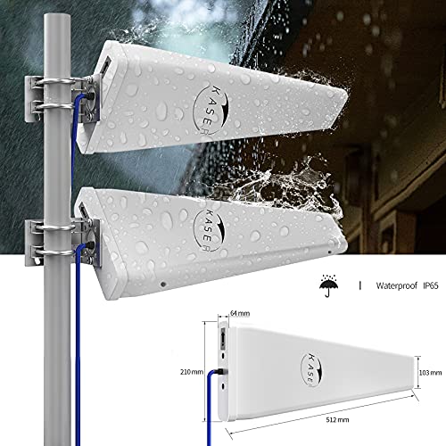kaser antenna lpda 5g 4g lte esterno mimo logaritmica 698-2700 | 3300-3800 mhz guadagno fino 12 dbi compatibile per router 5g 4g uscita n-sma con adattatore ts9 e 2 cavi a bassa perdita da 10m